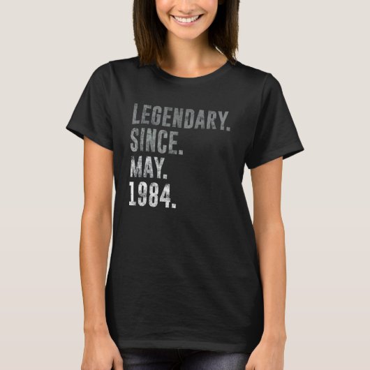Legendarisch sinds mei 1984 38ste verjaardag Vinta T-shirt (Voorkant)