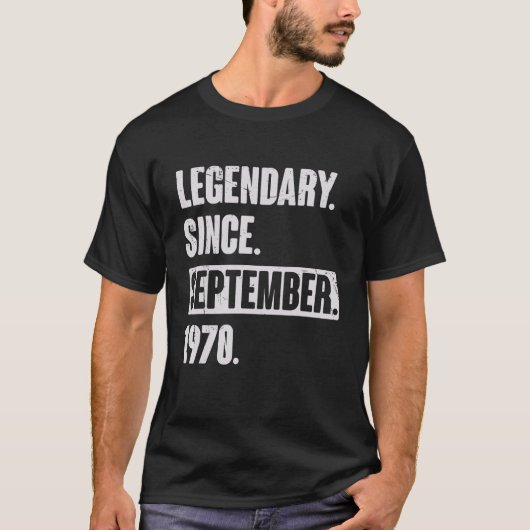 Legendarisch sinds september 1970 52 jaar oud 52e  t-shirt (Voorkant)