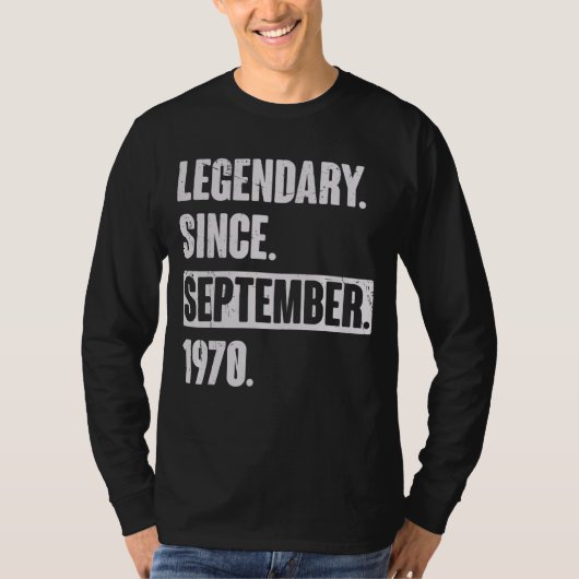 Legendarisch sinds september 1970 52 jaar oud 52e  t-shirt (Voorkant)