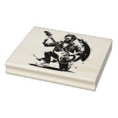 Legendarisch symbool van rock-'n-roll-basgitarist rubberstempel (Stempel)