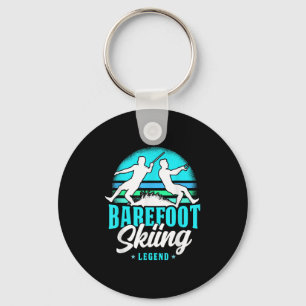 Legendarisch waterskiën op blote voeten Retro stij Sleutelhanger