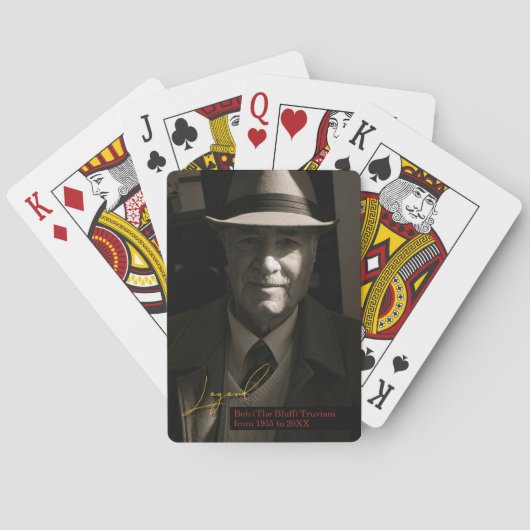Legendarische aangepaste herdenkingsfoto pokerkaarten (Achterkant)