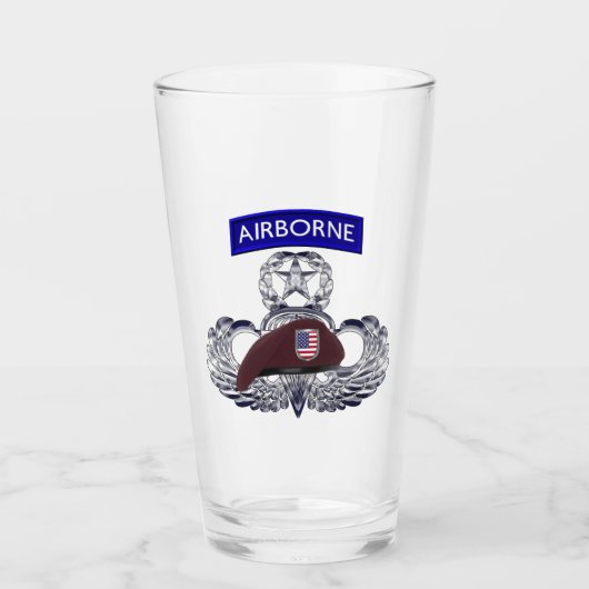 Legendarische Airborne Baretten & Sprongvleugels Glas (Voorkant)