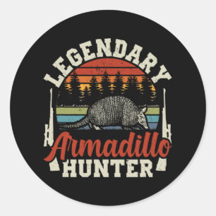 Legendarische Armadillo Hunter jachtcadeau Ronde Sticker