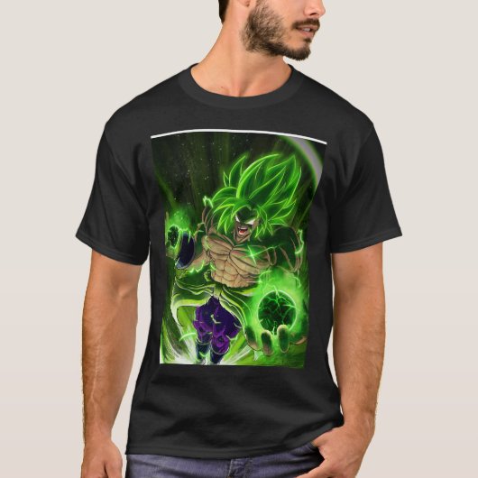 Legendarische Broly Supersaiyajin grafisch T-shirt (Voorkant)