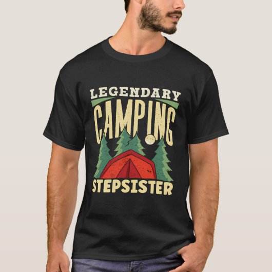 Legendarische camping stiefzus kampvuur kamp t-shirt (Voorkant)