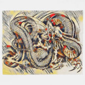 Legendarische Chinese Keizer Dragon Scroll Abstrac Fleece Deken (Voorkant (Horizontaal))