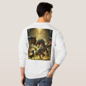 Legendarische Clash: gesmolten gouden draak en kri T-shirt (Achterkant volledig)