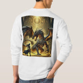 Legendarische Clash: gesmolten gouden draak en kri T-shirt (Achterkant)