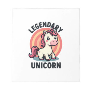 Legendarische Eenhoorn Vintage Retro Cartoon Vecto Notitieblok