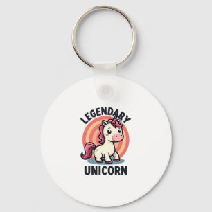 Legendarische Eenhoorn Vintage Retro Cartoon Vecto Sleutelhanger