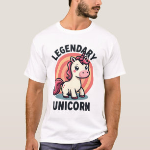 Legendarische Eenhoorn Vintage Retro Cartoon Vecto T-shirt