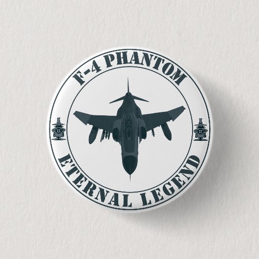 Legendarische F-4 Phantom Fighter Vliegtuig Ronde Button 3,2 Cm (Voorkant)