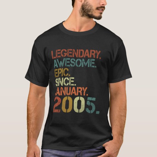 Legendarische Geweldige Epic sinds januari 2005 18 T-shirt (Voorkant)