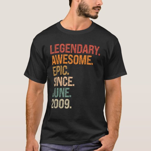 Legendarische Geweldige Epic sinds juni 2009 13e g T-shirt (Voorkant)