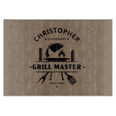 Legendarische Grillmaster | Aangepaste naam roodbr Snijplank (Voorkant)
