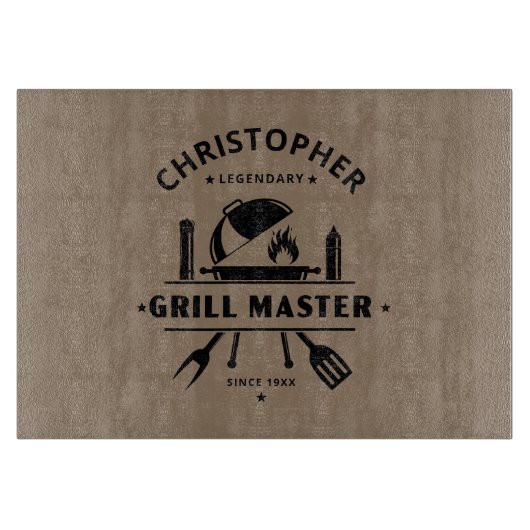 Legendarische Grillmaster | Aangepaste naam roodbr Snijplank (Voorkant)
