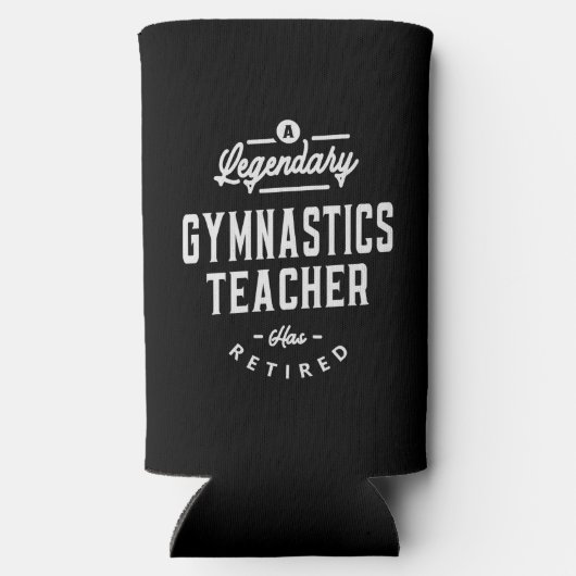 Legendarische gymnastiekleraar met pensioen seltzer blikjeskoeler (Achterkant)