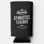 Legendarische gymnastiekleraar met pensioen seltzer blikjeskoeler (Voorkant)