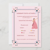 Legendarische Hen Night Uitnodiging – Leuke Roze B (Voorkant)