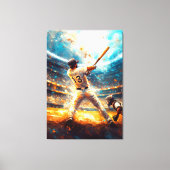 Legendarische Home Run - Dynamische Sportkunst - H Canvas Afdruk (Voorkant)