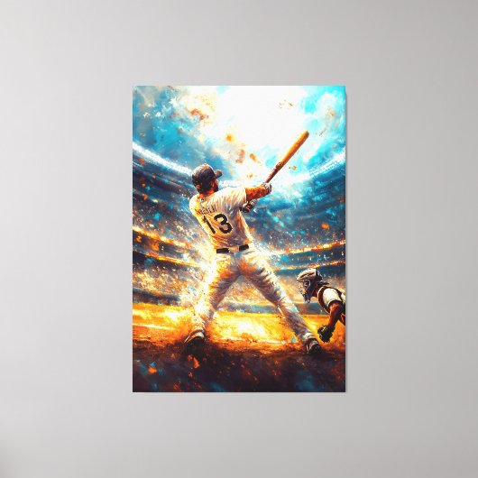 Legendarische Home Run - Dynamische Sportkunst - H Canvas Afdruk (Voorkant)
