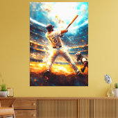 Legendarische Home Run - Dynamische Sportkunst - H Canvas Afdruk (Insitu (Woonkamer))