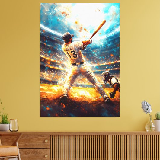 Legendarische Home Run - Dynamische Sportkunst - H Canvas Afdruk (Insitu (Woonkamer))
