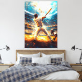 Legendarische Home Run - Dynamische Sportkunst - H Canvas Afdruk (Insitu (Slaapkamer))