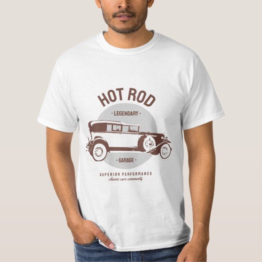Legendarische Hot Rod Garage, Auto T-shirt (Voorkant)