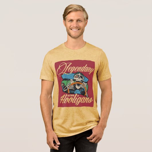 Legendarische Hotrod Hooligans - Retro Tri-Blend S Shirt (Voorkant volledig)