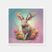 Legendarische Jackalope Grappig Retro Eng Servet (Voorkant)