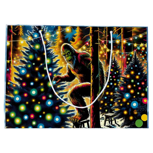 Legendarische kerst Bigfoot Groot Cadeauzakje (Achterkant)