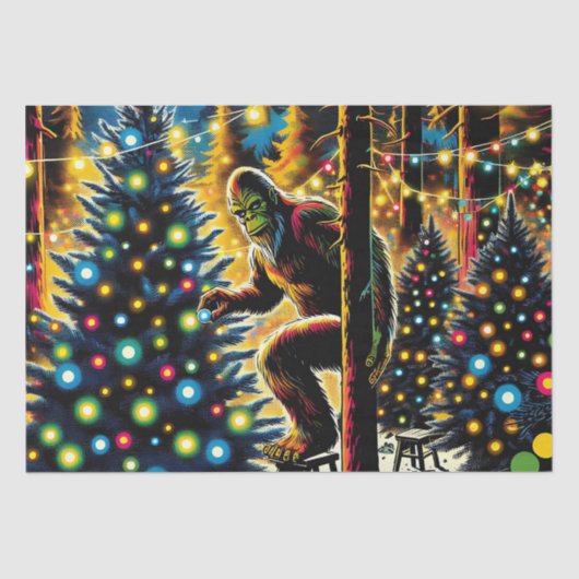 Legendarische kerst Bigfoot Tissuepapier (Voorkant)