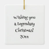 Legendarische kerstBigfoot gepersonaliseerd Keramisch Ornament (Achterkant)