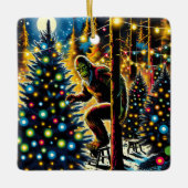 Legendarische kerstBigfoot gepersonaliseerd Keramisch Ornament (Voorkant)