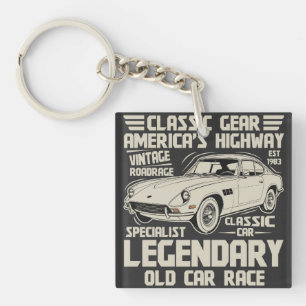 Legendarische Klassieke Auto Sleutelhanger   Vinta
