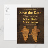 Legendarische liefde Save the Date Briefkaart Gay  (Voorkant / Achterkant)