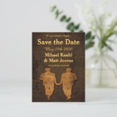 Legendarische liefde Save the Date Briefkaart Gay  (Staand voorkant)