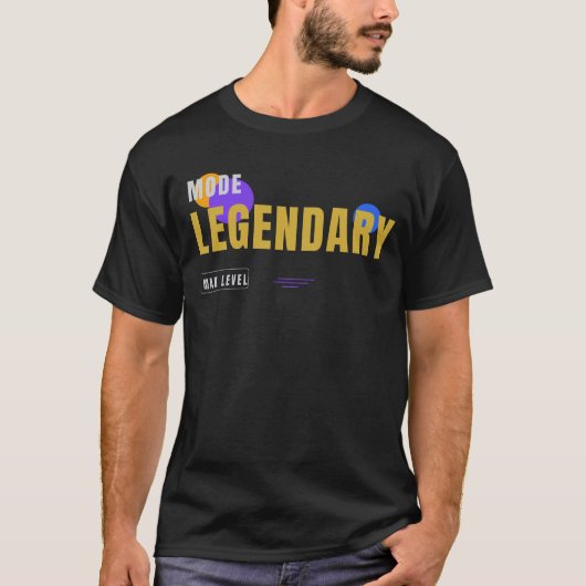 Legendarische Modus – Moderne Gaming Tech Typograf T-shirt (Voorkant)