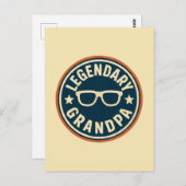 legendarische opa retro badge briefkaart (Voorkant / Achterkant)