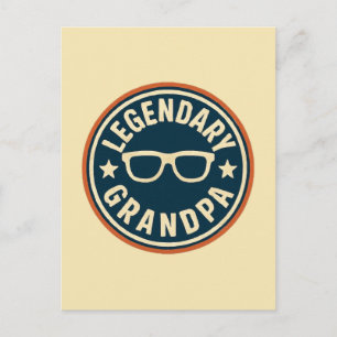 legendarische opa retro badge briefkaart