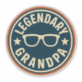 legendarische opa retro badge sticker (Voorkant)