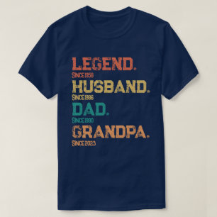 Legendarische papa-echtgenoot-opa-mijlpalen data t-shirt
