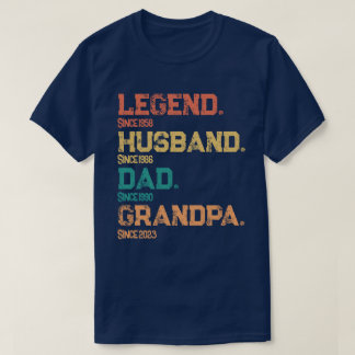 Legendarische papa-echtgenoot-opa-mijlpalen data t-shirt