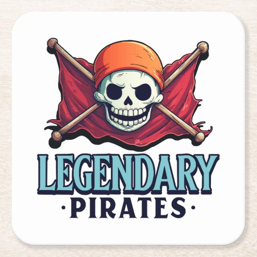 Legendarische Piraten Kartonnen Onderzetters (Voorkant)