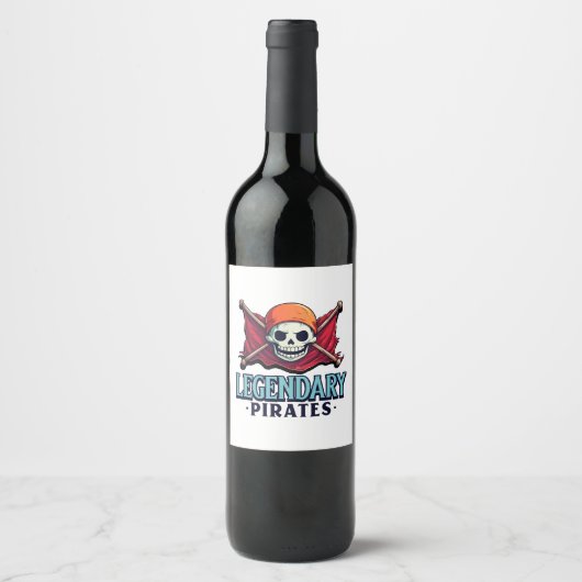 Legendarische piraten wijn etiket (Voorkant)