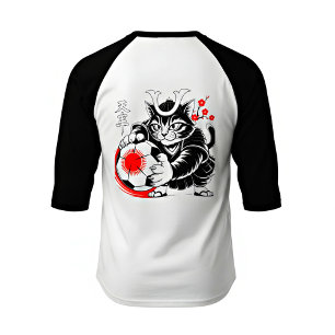 Legendarische Samurai Voetbal Kat Sportieve Casual T-shirt