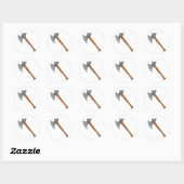 Legendarische strijdbijl ronde sticker (Vel)