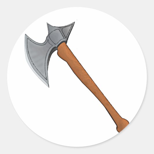 Legendarische strijdbijl ronde sticker (Voorkant)